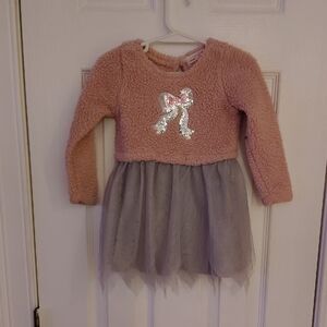 Pink and Gray Kids Casual Dress